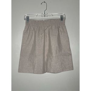 Women's Metallic Linen Sidewalk Skirt Clinch Waist Size 0  Beige Neutral Color